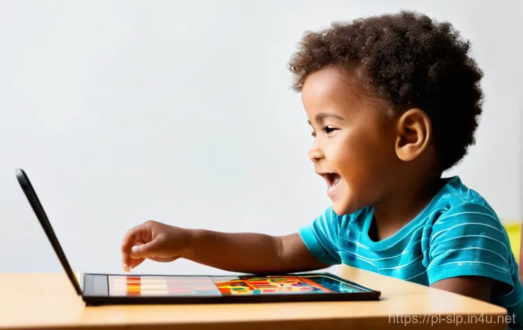 언어발달 지연 - **Prompt: "A vibrant and cheerful image set in a child-friendly speech therapy room. A 4-year-old ch...