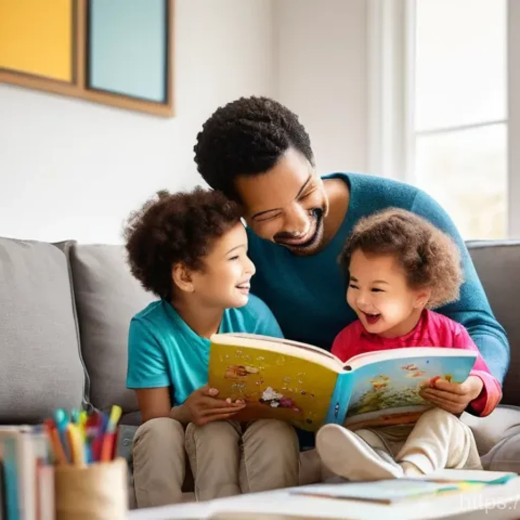 언어 발달 평가 - **Prompt:** A heartwarming scene of a caring parent (either mother or father) and their toddler (aro...