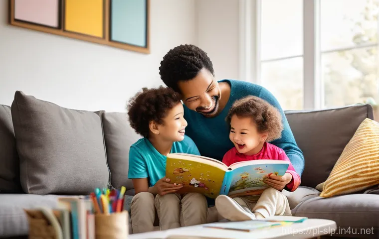 언어 발달 평가 - **Prompt:** A heartwarming scene of a caring parent (either mother or father) and their toddler (aro...